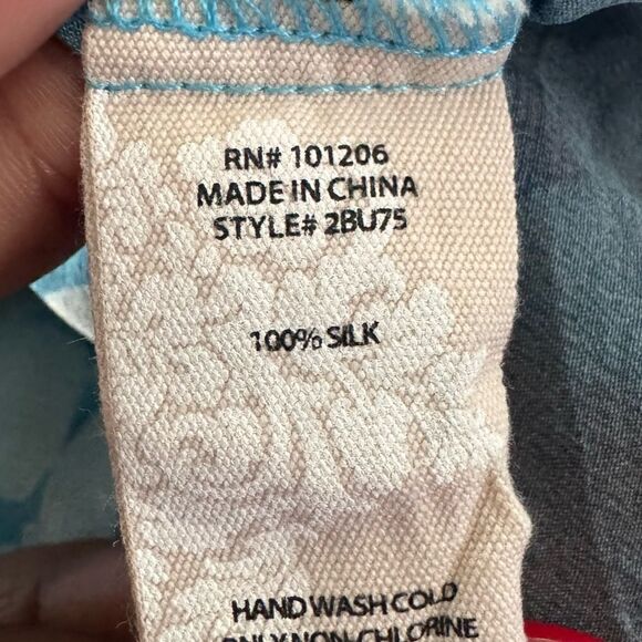 Soft Surroundings Multi Color Silk Jolene Button Down Blouse Size Large - Picture 5 of 5